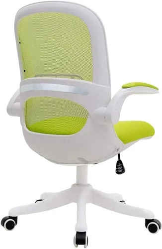 Miniatura 4 de Silla de oficina de malla con respaldo medio, ergonómica, giratoria, silla de computadora de malla negra con lumbar de altura ajustable (E)