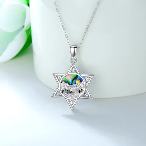 Miniatura 6 de PROESS Collar de plata de ley con colgante de montaña y sol de semilla de mostaza/masónico/brújula para mujeres y hombres, collar con colgante