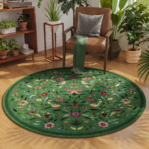 Miniatura 25 de Alfombra de entrada vintage con medallón floral de 2 x 3 pulgadas, lavable a máquina, alfombra de entrada de pelo bajo, suave, pequeña, alfombra