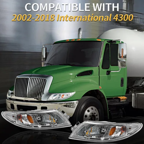 Miniatura 7 de Conjunto de faros delanteros para camiones International Durastar 4200 4300 4400 4900, 2002-2018 International 4300 Pareja de faros delanteros