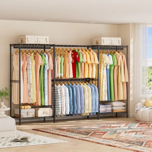 Miniatura 2 de SINGAYE Perchero portátil para armario, perchero resistente, sistema de organización y almacenamiento para colgar ropa, perchero ajustable