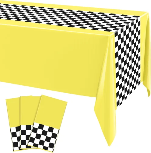 Miniatura 11 de Irenare 3 manteles para fiesta de cumpleaños de coche, decoraciones para fiesta de carreras, mantel de carretera, cubierta de mesa para pista
