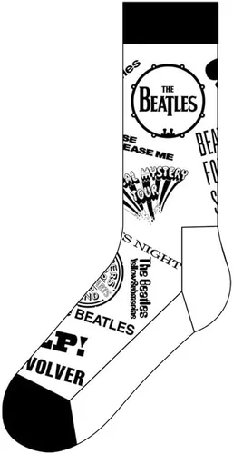 Calcetines unisex para adultos Beatles Albums Monocromo (talla de zapato de hombre de EE. UU. 8 - 12) Talla única Blanco, Blanco