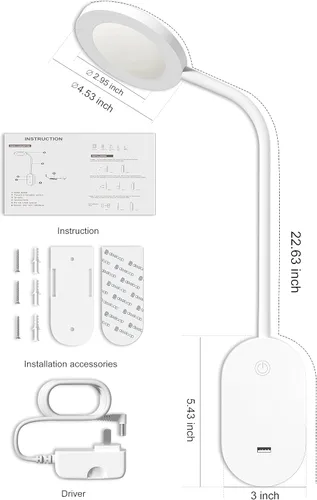 Miniatura 5 de deeloop Lámpara de Lectura Montada en la Pared, Luces de Libro con Salida USB, Lámparas de Lectura para Cabecera de Cama con Apagado Automático de 4