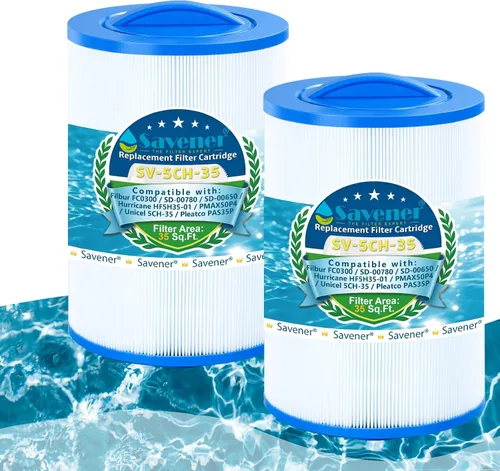 Savener® 5CH-35 PMAX50 - Cartucho de filtro para bañera de hidromasaje, reemplaza a Unicel 5CH-35, Filbur FC-0300, PAS35P, AK-90109, PLF5CH-35,