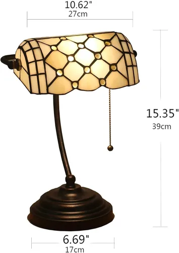 Miniatura 6 de Lámpara de escritorio Bankers Lámpara, Vintage, Mesa, Lámparas de noche, Lectura para Oficina de Estudio, Base de Aleación, W11 H15, Barroco Verde