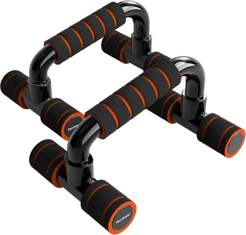 READAEER Barras de Flexiones para Gimnasio, Equipo de Ejercicio, Fitness, 1 Par de Mangos de Flexiones con Agarre de Espuma Acolchada y Estructura