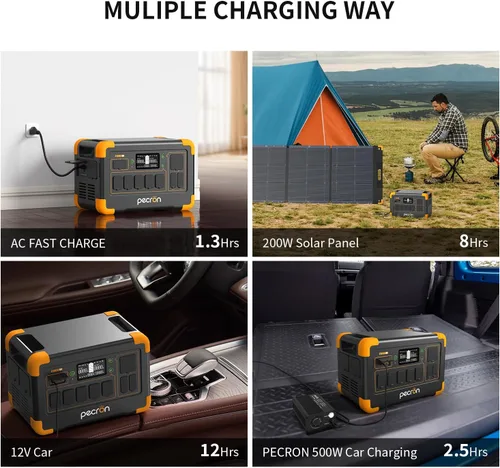Miniatura 7 de pecron Estación de energía portátil E1000LFP, batería de reserva LiFePO4 de 1024 Wh/1800 W, generador solar expandible a 4096 Wh, estación