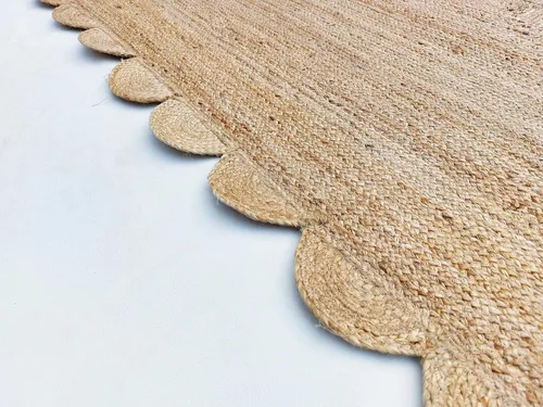 Miniatura 8 de Alfombra festoneada de yute natural (2 x 3 pies, natural)