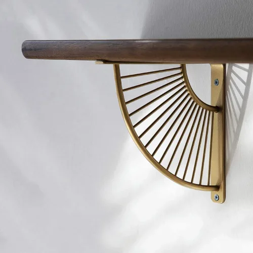 Miniatura 3 de Soportes flotantes de metal en forma de abanico para estantería, juego de 2 soportes de estante de pared en ángulo recto, para colgar en casa