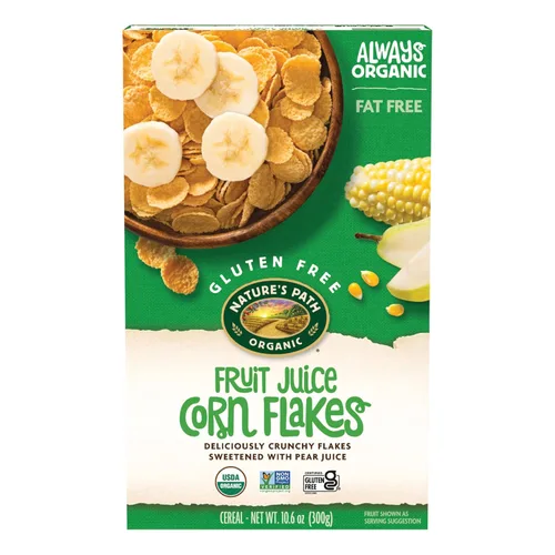 Nature's Path Cereal de hojuelas de maíz endulzado con jugo de fruta orgánico, 10.6 onzas (paquete de 1), sin gluten
