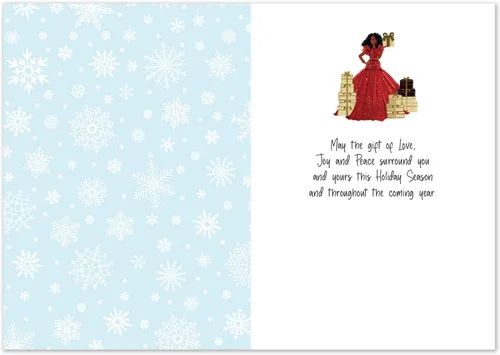 Miniatura 2 de African American Expressions African American Happy Holidays - Juego de tarjetas de 5 x 7 pulgadas, 15 tarjetas de felicitación navideñas de lujo