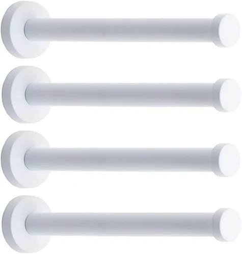 Gancho clásico de acero inoxidable blanco súper resistente, para colgar abrigos, ganchos para toallas de baño (8 pulgadas, 4 unidades)