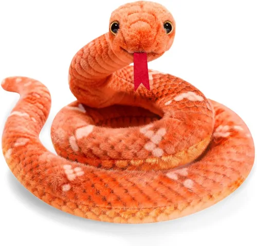 Miniatura 14 de Peluche de serpiente, animal de serpiente de peluche, serpientes de juguete pequeñas de 27 pulgadas para niños, animales de peluche gigantes, Negro