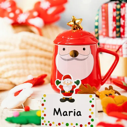 Miniatura 9 de Tarjetas de lugar de Navidad de Fancy Land para decoración de mesa navideña, 36 piezas de tarjetas de nombre de mesa
