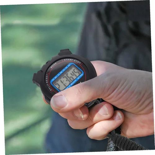 Miniatura 5 de Cronómetro digital multifunción con alarma de fecha, temporizador de precisión para deportes, natación, entrenamiento, fitness, cronómetro negro