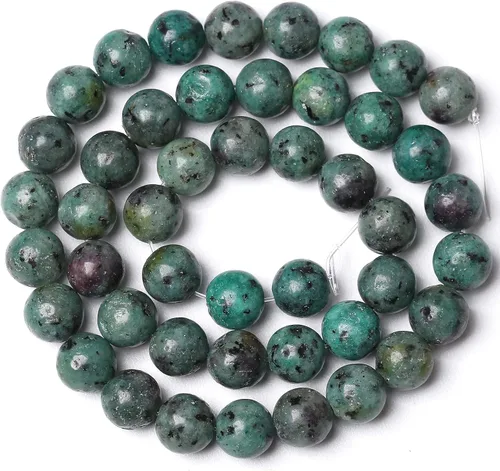 Miniatura 5 de 60 cuentas sueltas de piedra natural de turquesa africana de 0.236 pulgadas (6 mm) para hacer joyas, pulseras de bricolaje