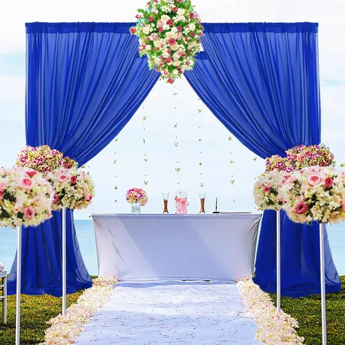 Miniatura 47 de DUOBAO Cortina de gasa naranja transparente de 10 pies, 2 paneles de 29 x 120 pulgadas, cortinas de tela de gasa para ceremonia de boda, cortinas