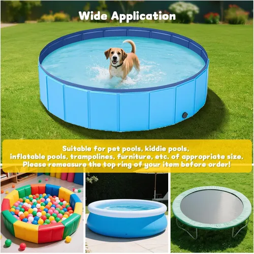 Miniatura 8 de SAFANA Cubierta de piscina para perros de 48 pulgadas [grosor 420D mejorado] Cubierta redonda plegable de 48 pulgadas para piscina para perros