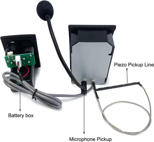 Miniatura 3 de Pastilla de guitarra acústica, ecualizador ecualizador de ecualizador de 5 bandas, preamplificador piezoeléctrico sintonizador con micrófono