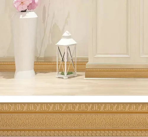 Miniatura 4 de Yutianli Moldura de Corona Despegar y Pegar Borde de Papel Tapiz Base Flexible de Pared Moldura Trim Autoadhesiva Zócalo de Vinilo Dorado Moldura
