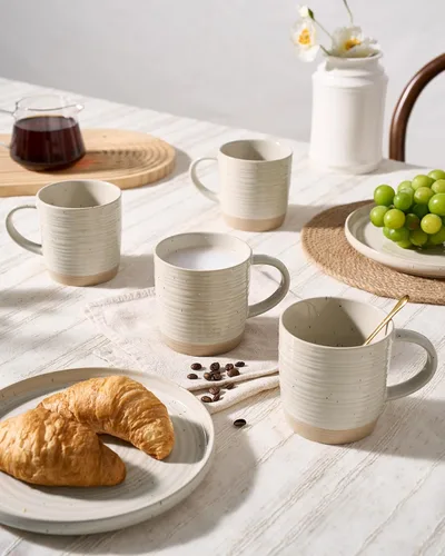 Miniatura 7 de famiware Juego de 4 tazas de café, juego de tazas de 13 onzas, juego de tazas de cerámica con asa para café, té, cacao, leche, serie Constellation