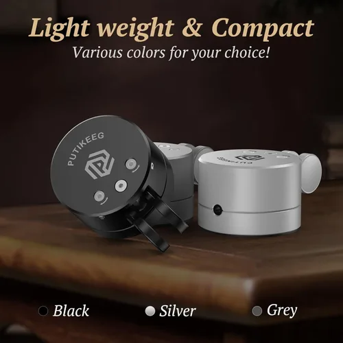 Miniatura 5 de Putikeeg Mini llave de código morse, pala doble CW con base magnética, paletas de retorno magnéticas, llave Lambic Morse para radioaficionado (gris)