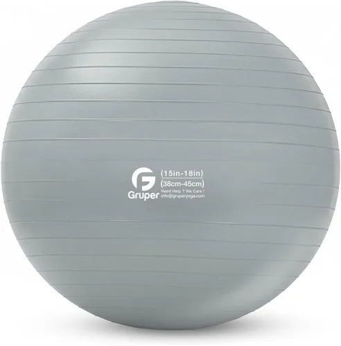 Miniatura 19 de Gruper Pelota de yoga y pilates, pelota de gimnasio de 4 tamaños para fitness, yoga, entrenamiento, embarazo y terapia física, bomba rápida