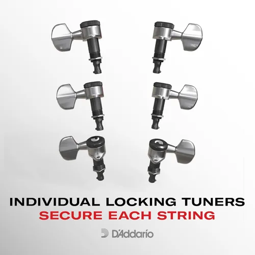 Miniatura 6 de D'Addario - Afinadores de ajuste automático - Afinadores de bloqueo para guitarras - Configuración 3+3, cromo