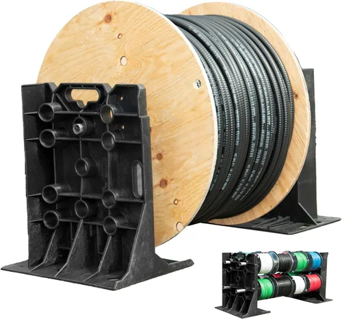 Rack-A-Tiers Dispensador de cables multiusos XL - Galardonado estante de alambre eléctrico, carrito de carrete de alambre (11470)