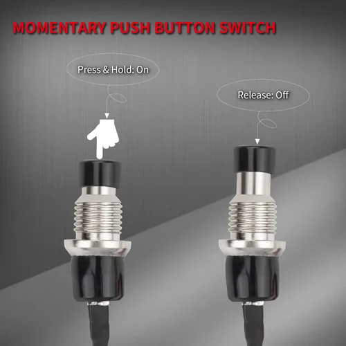 Miniatura 3 de DaierTek Mini interruptor de botón momentáneo 1A 250VAC Interruptor pulsador pequeño Abierto normal (NO) Interruptor de contacto precableado