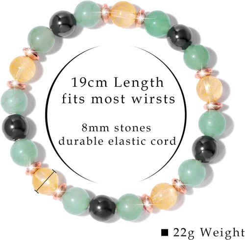 Miniatura 5 de GolbalJew Pulsera curativa para mujer, pulseras de cuentas de ansiedad, joyería de piedra curativa, pulsera de cristal para aliviar el estrés