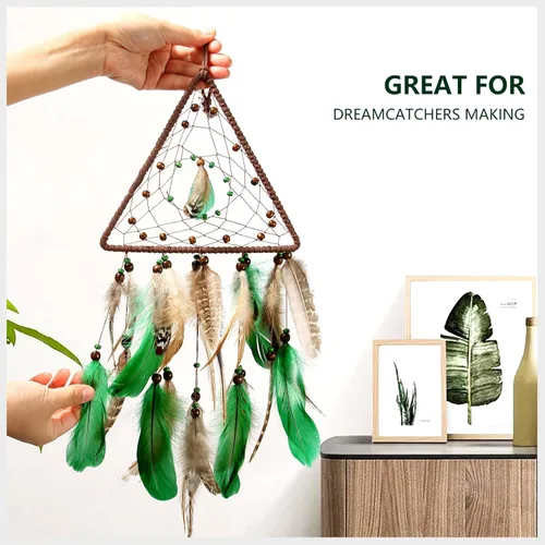 Miniatura 5 de FeelfunFeather 120 piezas de plumas de ganso verde hierba de 6-8 Pulgadas 15-20 cm decorativas naturales a granel para manualidades DIY, cosplay