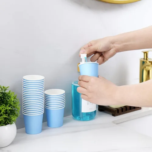 Miniatura 2 de VITVITI Paquete de 30 vasos para enjuague bucal de baño, taza de papel desechable de café de 3.7 onzas, taza pequeña para enjuague bucal/bebidas