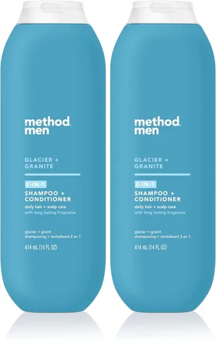 Miniatura 6 de Method Champú y acondicionador 2 en 1 para hombre, glaciar + granito, limpia y acondiciona con aceite de argán y jojoba, fabricado sin parabenos, 14
