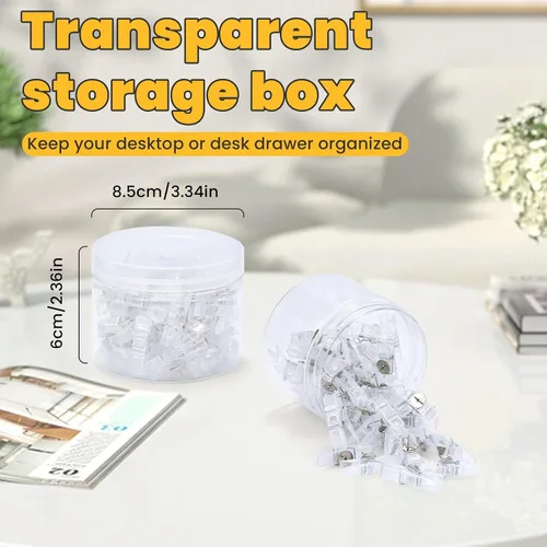 Miniatura 5 de TLKKUE Clips de empuje para tablero de corcho, 50 pines transparentes decorativos para el pulgar para tablero de corcho, fotos, documentos, dibujos