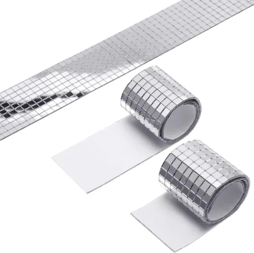 SATINIOR Mini vidrio cuadrado autoadhesivo, accesorios decorativos para manualidades, azulejos de mosaico (0.197 x 0.197 in, 1200 piezas)