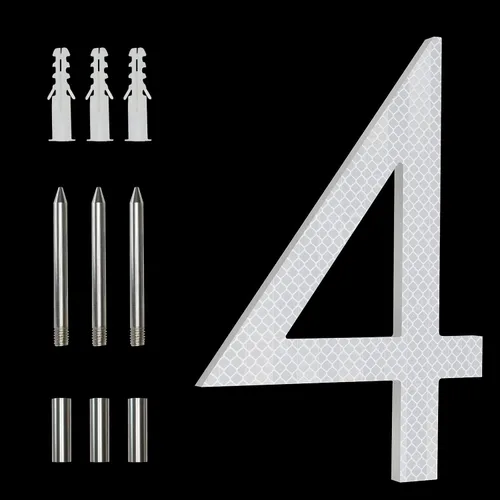 Números Reflectantes de 8 Pulgadas para Dirección en Casa, Números de Casa Modernos de Metal Negro para Dirección en la Calle, Números de Casa