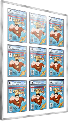 Miniatura 113 de Marco de cómic con paspartú para 8 CGC, CBCS o PGX Graded Comics - Marco de cómic blanco para cómics de 8.125 x 13 pulgadas Marco blanco