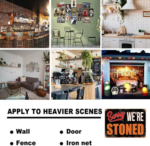 Miniatura 6 de Divertidas decoraciones de Weed Ganja, letrero de «Sorry We're Stoned», «Humor Man Cave Garage», bar, pub, granja, cafetería, arte de pared, póster