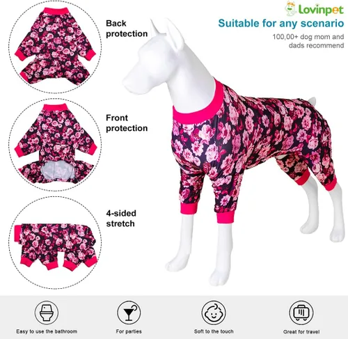 Miniatura 3 de LovinPet Ropa para perros de raza grande – Mameluco para aliviar la ansiedad de las mascotas, camisa de protección solar para perro, cómoda tela