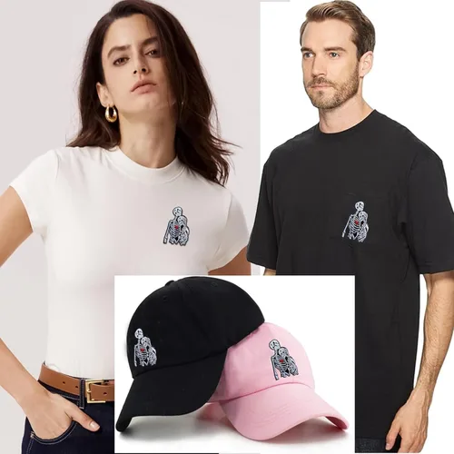 Miniatura 7 de Parche de calavera para parejas con parche para planchar con calor rojo, bordado de esqueleto punk, para mochilas, ropa, sombreros, bolsas, jeans