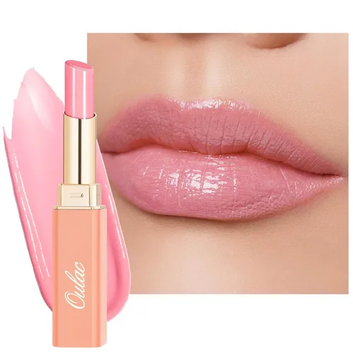 Miniatura 33 de Oulac Lápiz Labial Rosa Hidratante con Brillo - Lápiz Labial Hidratante Bálsamo Labial Tintado Brillante, Acabado Brillante Transparente Jugoso