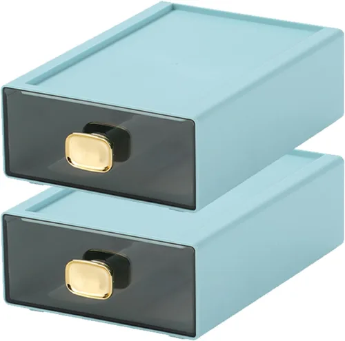 Miniatura 22 de Amplios cajones de escritorio, organizador de escritorio apilable, caja de almacenamiento de plástico para oficina, escuela y suministros para el 4