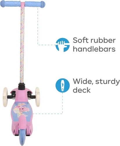 Miniatura 7 de Self Balancing Kick Scooter with Light Up Wheels, Extra Wide Deck, 3 Wheel Platform, Foot Activated Brake, 75 lbs Limit, Kids & Toddlers Girls or