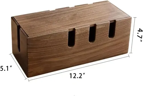 Miniatura 6 de Caja de organización de cables, caja grande de cables y organizador de cables para línea eléctrica, organizador de cajas de cables de madera y caja