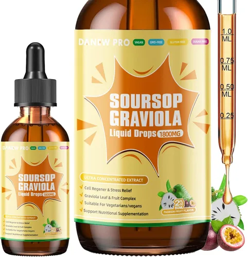 Extracto líquido de hoja de graviola de guanábana para apoyo celular y regeneración, refuerzo inmunológico, relajación, hígado y sueño, líquido