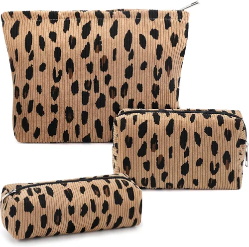Miniatura 7 de Juego de 3 bolsas de maquillaje para niñas y mujeres, organizador de viaje, bolsa de aseo de baño, bolsa de almacenamiento de gran capacidad
