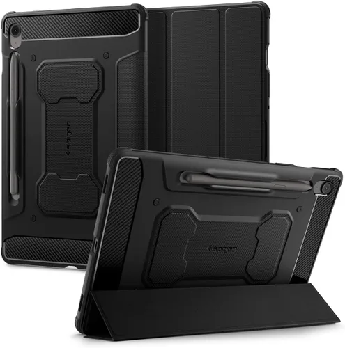 Miniatura 11 de Spigen Funda Rugged Armor para Galaxy Tab S8 (2022) / Tab S7 (2020) con soporte para bolígrafo S integrado, color negro
