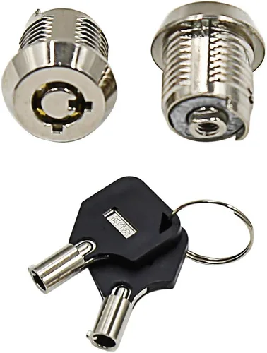 Miniatura 2 de Cerradura de cilindro de leva tubular con acabado cromado con 2 llaves de seguridad para gabinete de seguridad, cerradura de leva con llave igual